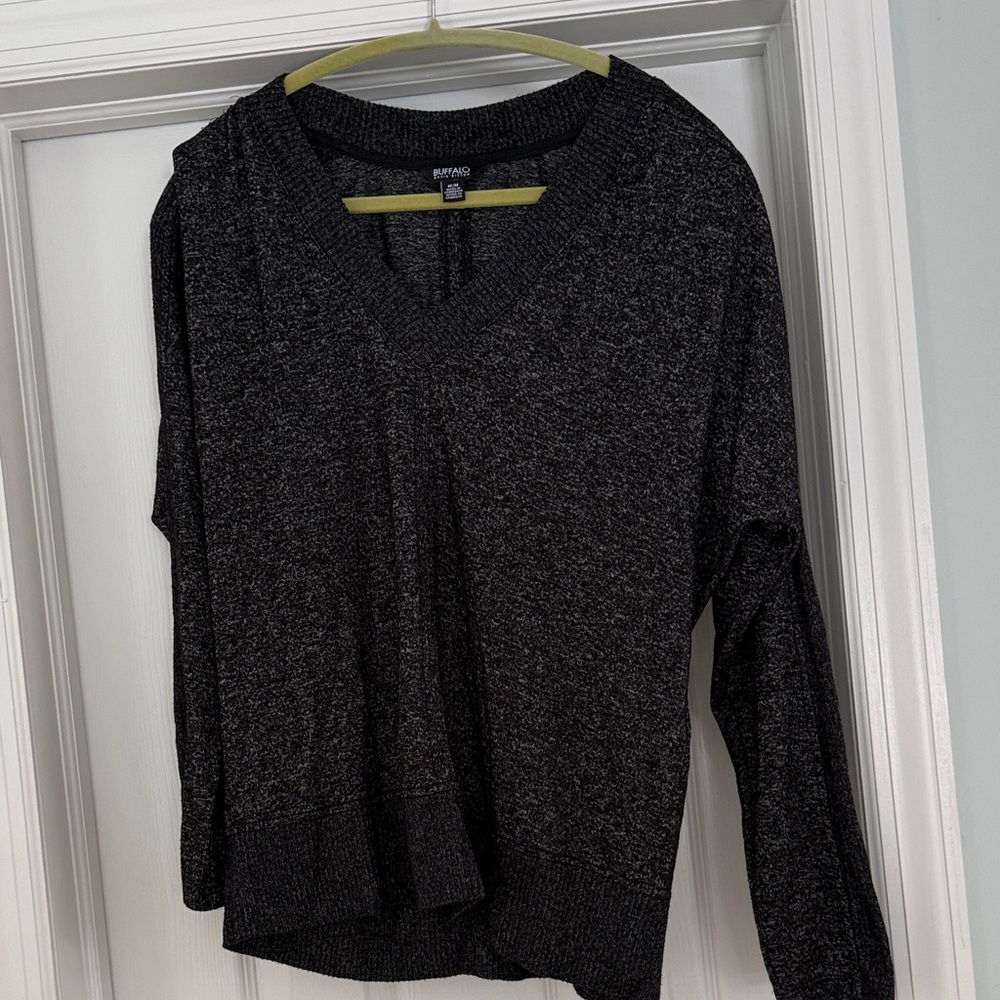 Buffalo David Bitton Black V-Neck Sweatshirt